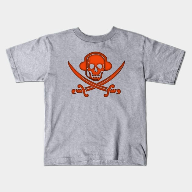 Pirate Gamer Skull Kids T-Shirt by whatwemade